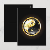 Carte Postale Yin Yang or sur noir (Devant / Derrière)