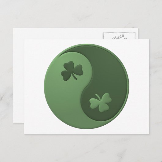 Carte Postale Yin Yang Shamrocks (Devant / Derrière)