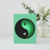 Carte Postale yin yang vert (Debout devant)