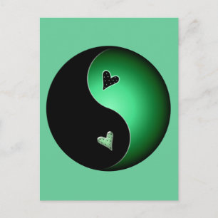 Carte Postale yin yang vert
