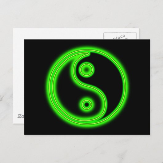 Carte postale Yin Yang Vert (Devant / Derrière)