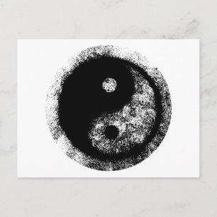 Carte Postale Yin Yang White Black Art Gibney Le MUSÉE Zazzle