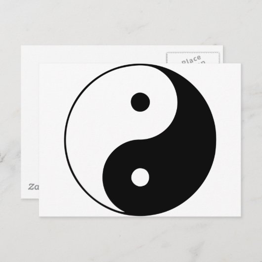 Carte Postale Yin Yang Ying signe taoïste chinois Taijitu chinoi (Devant / Derrière)