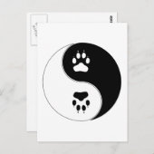 Carte Postale Ying Yang Empreinte de patte (Devant / Derrière)