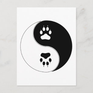 Carte Postale Ying Yang Empreinte de patte