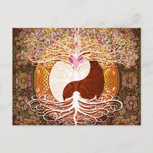 Carte Postale Ying Yang Heart Tree of Life (Devant)