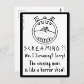 CARTE POSTALE YNOTME SCREAMING HEAD NEWS (Devant / Derrière)
