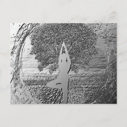 Carte Postale Yoga Arbre de vie en Chrome (Devant)