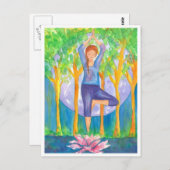 Carte Postale Yoga Arbre Pose Lotus Fleur (Devant / Derrière)