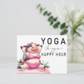 Carte Postale Yoga Cow est ma femme de l'heure heureuse Faisant (Debout devant)