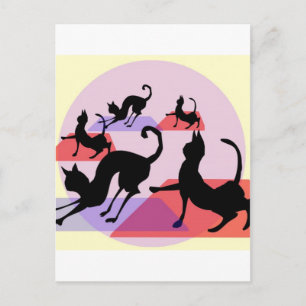 Carte Postale yoga de chat