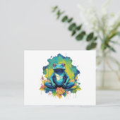 Carte Postale Yoga Frog Aquarelle (Debout devant)