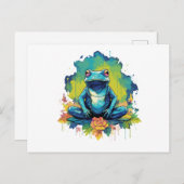 Carte Postale Yoga Frog Aquarelle (Devant / Derrière)