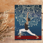 Carte Postale Yoga Gold, bleu et rouge Mandala Personnalisé