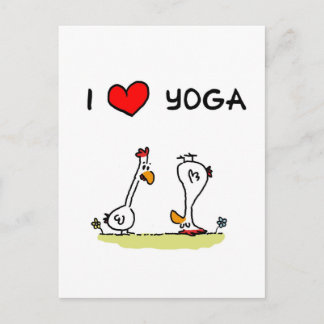 Carte Postale Yoga-Hühner