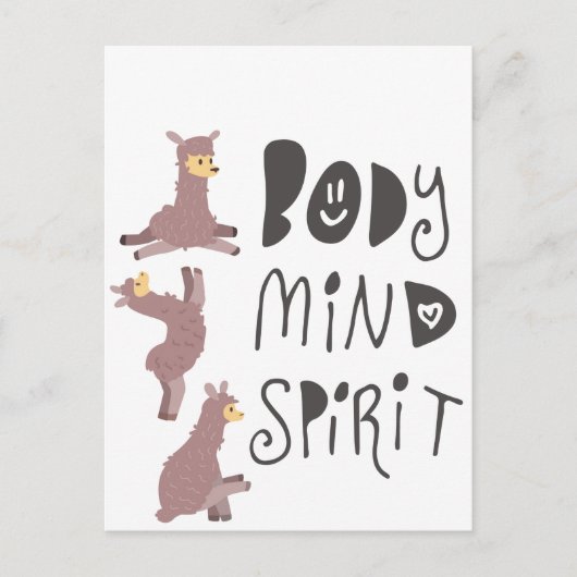 Carte Postale Yoga Llamas (Devant)