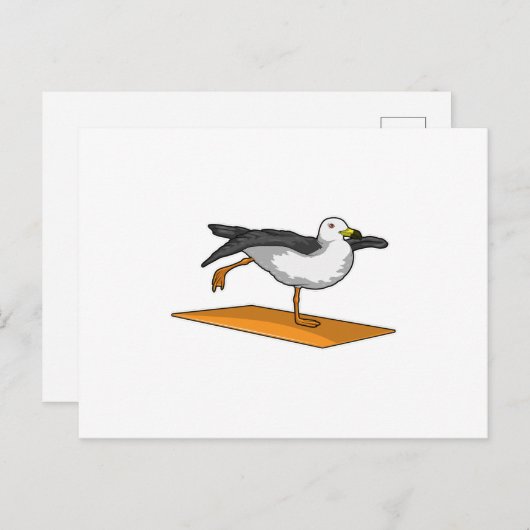 Carte Postale Yoga Méditation Fitness Mouette (Devant / Derrière)
