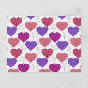 Carte Postale Yoga pose motif   Yoga sans couture motif 3