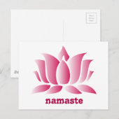 Carte Postale yoga rose lotus namaste (Devant / Derrière)