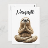 Carte Postale Yoga Sloth Namaste (Devant / Derrière)