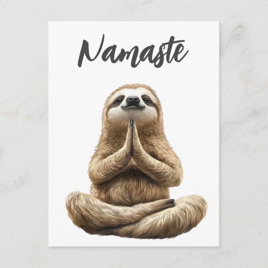 Carte Postale Yoga Sloth Namaste (Devant)