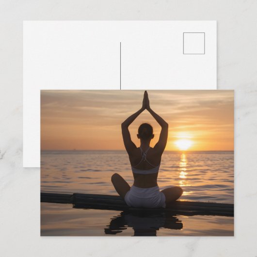 Carte Postale Yoga sur la plage (Devant / Derrière)
