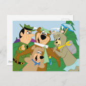 Carte Postale Yogi l'ours et ses amis image encadrée de la forêt (Devant / Derrière)