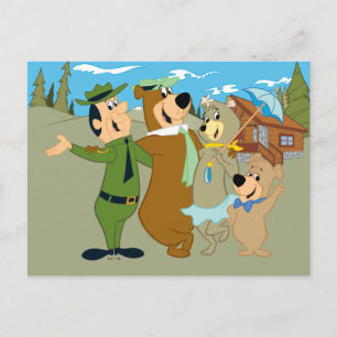 Carte Postale Yogi Ours et amis Accueil chaleureux