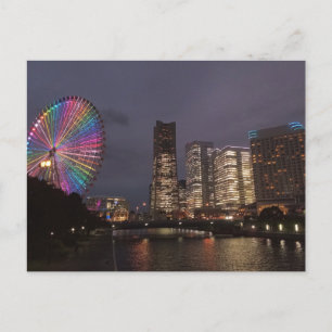 Carte Postale Yokohama la nuit, Japon