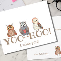 Yoo-hoo Chouettes d'aquarelle Je me manque enseign