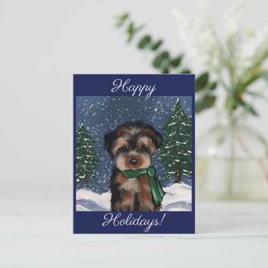 CARTE POSTALE YORKIE (Debout devant)