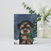 CARTE POSTALE YORKIE (Debout devant)