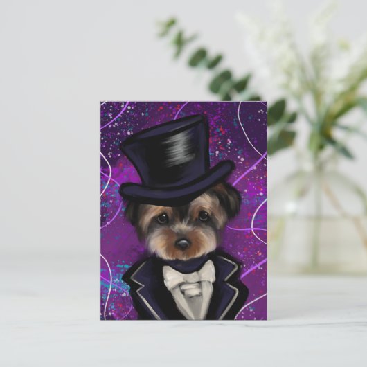 CARTE POSTALE YORKIE (Debout devant)