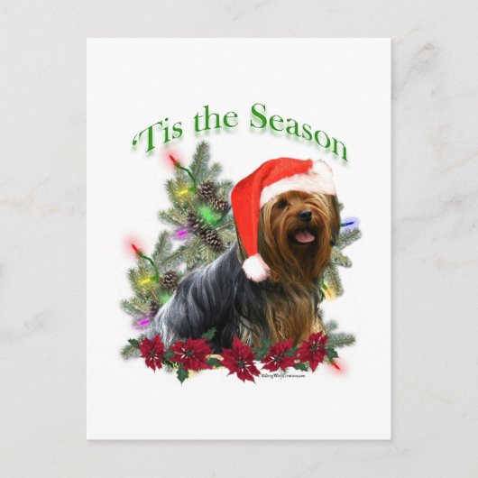 Carte Postale Yorkie 'C'est la saison (Devant)