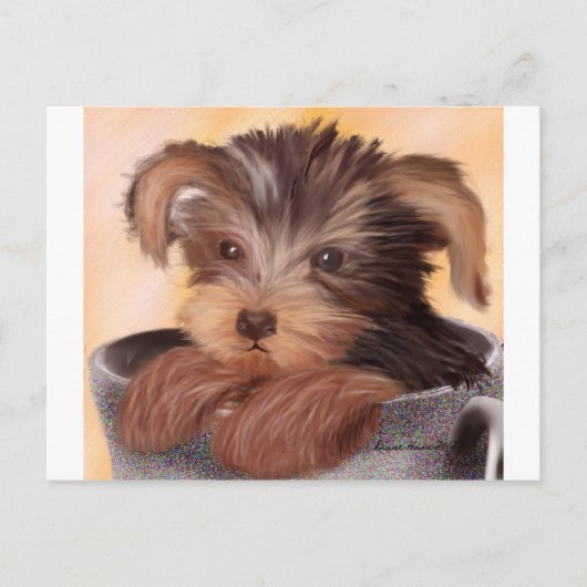 Carte Postale Yorkie dans votre Coupe (Devant)