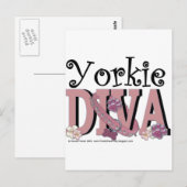 Carte Postale Yorkie DIVA (Devant / Derrière)