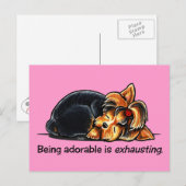 Carte Postale Yorkie Etre Adorable Hors-Leash Art™ (Devant / Derrière)