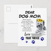 Carte Postale Yorkie Maman Poème Spacial (Devant / Derrière)