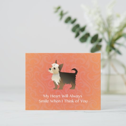 Carte Postale Yorkie Penser à votre design. (Debout devant)