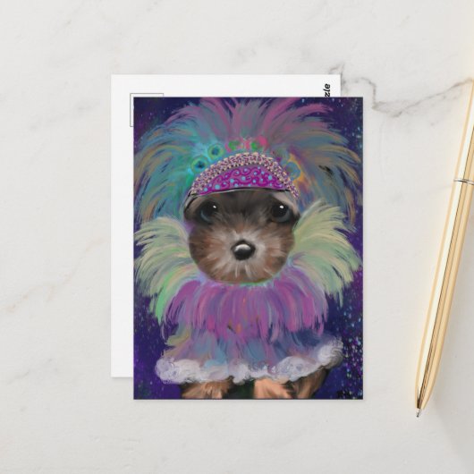 Carte Postale Yorkie Poo (Devant/Arrière en situation)