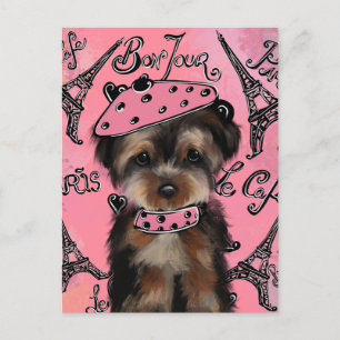 CARTE POSTALE YORKIE POO