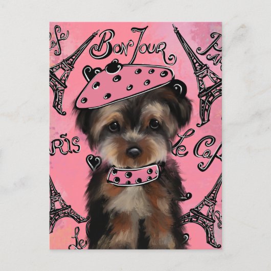 CARTE POSTALE YORKIE POO (Devant)