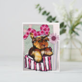 CARTE POSTALE YORKIE POO (Debout devant)