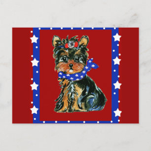 Carte Postale Yorkie Poo du 4 juillet