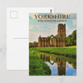 Carte Postale Yorkshire, Abbaye de Fountains, (Devant / Derrière)