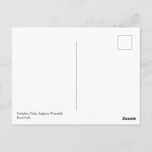 Carte Postale Yorkshire Dales, Ingleton - Rival Falls (Dos)
