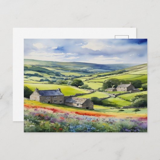 Carte Postale "Yorkshire Meadowsong" Paysage Yorkshire Dales (Devant / Derrière)