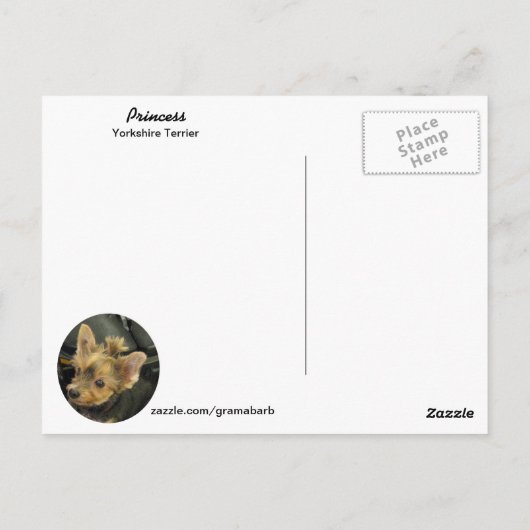 Carte postale Yorkshire Terrier (Dos)