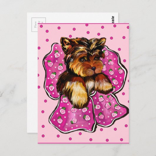 CARTE POSTALE YORKSHIRE TERRIER (Devant / Derrière)