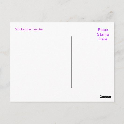 Carte postale Yorkshire Terrier (Dos)